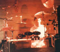 Dave playing his own designed electronic drums in 1989