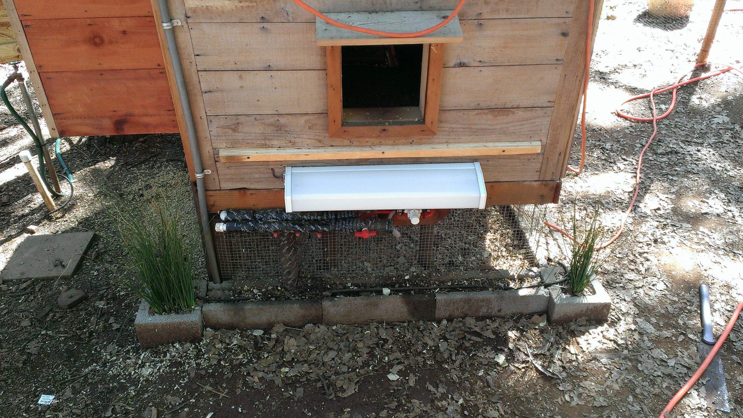 Chicken Coop Heater - Exterior Pipe Protection